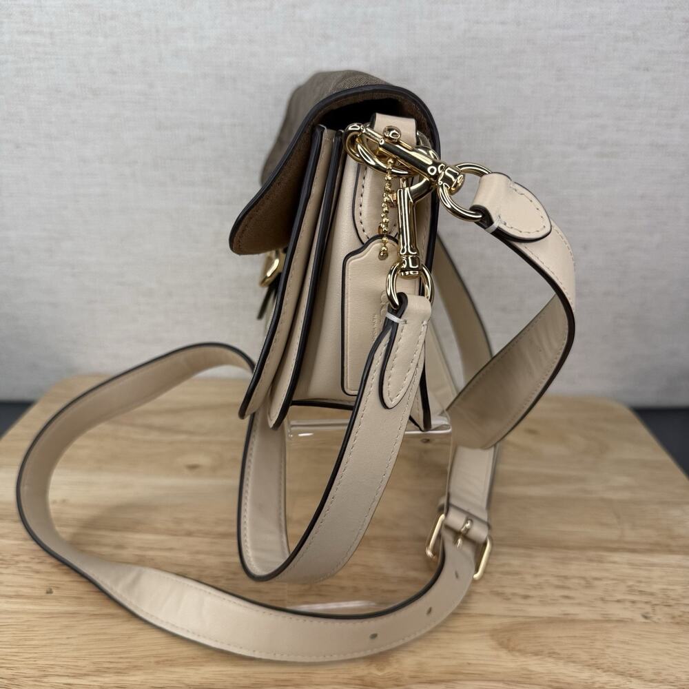 COACH MORGAN SHOULDER BAG IN BLOCKED SIGNATURE CANVAS CH506 Light Khaki Brown - Picture 5 of 10